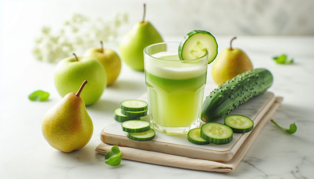 Cucumber & Pear Detox Juice recipe for Weight loss 